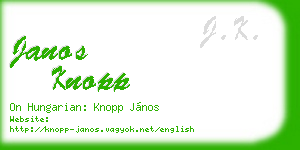 janos knopp business card